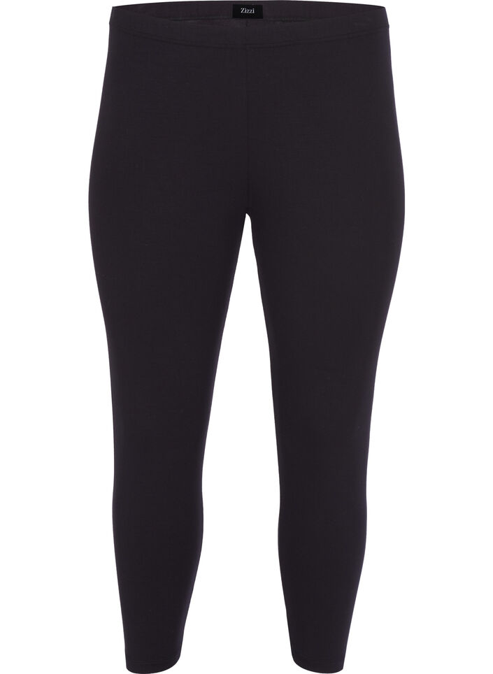 Basic 3/4 legging in viscose, Zwart, Packshot image number 0
