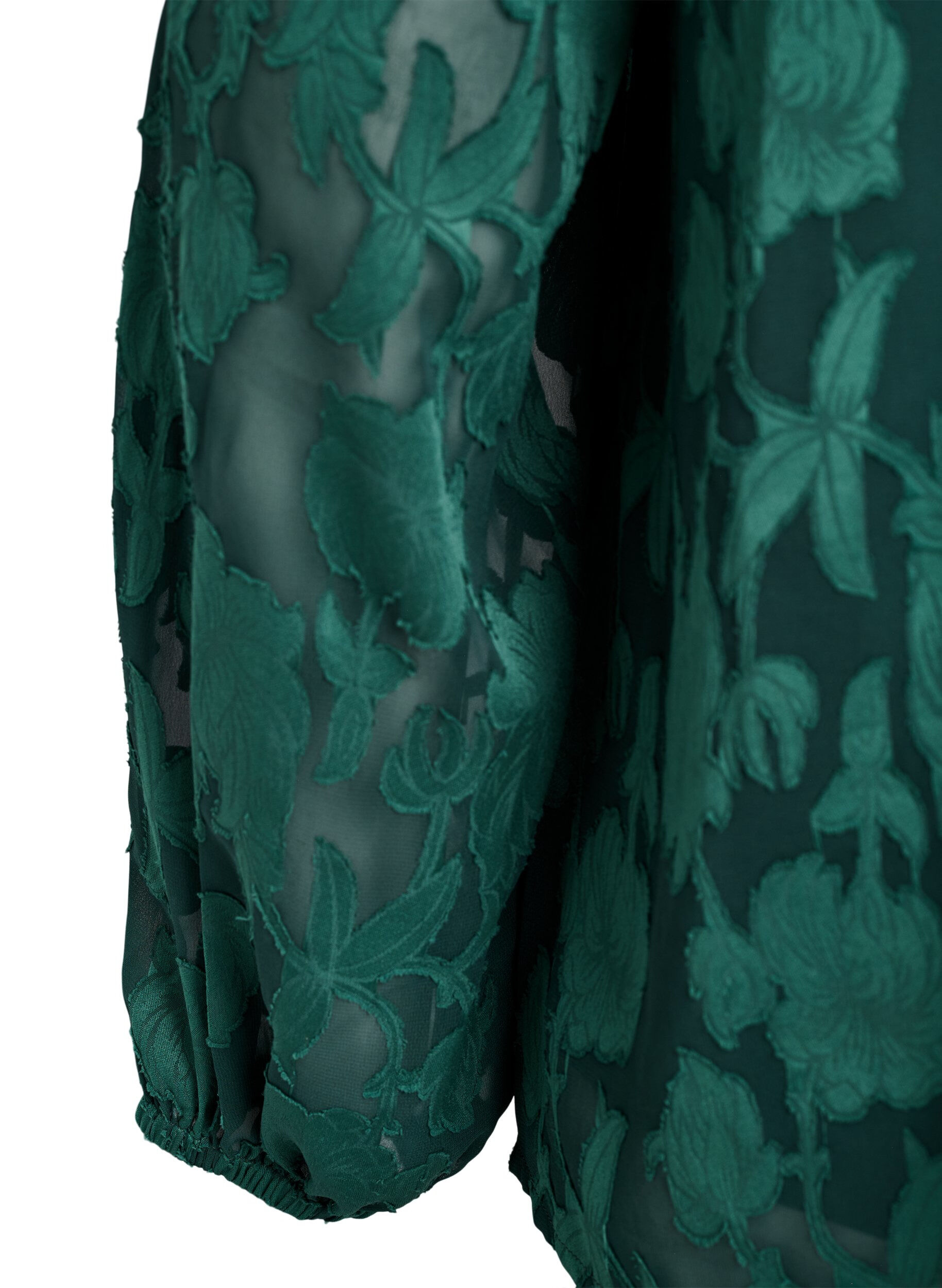 ZizziBlouse met knoopjes en bloemenpatroon, Groen, Packshot image number 3