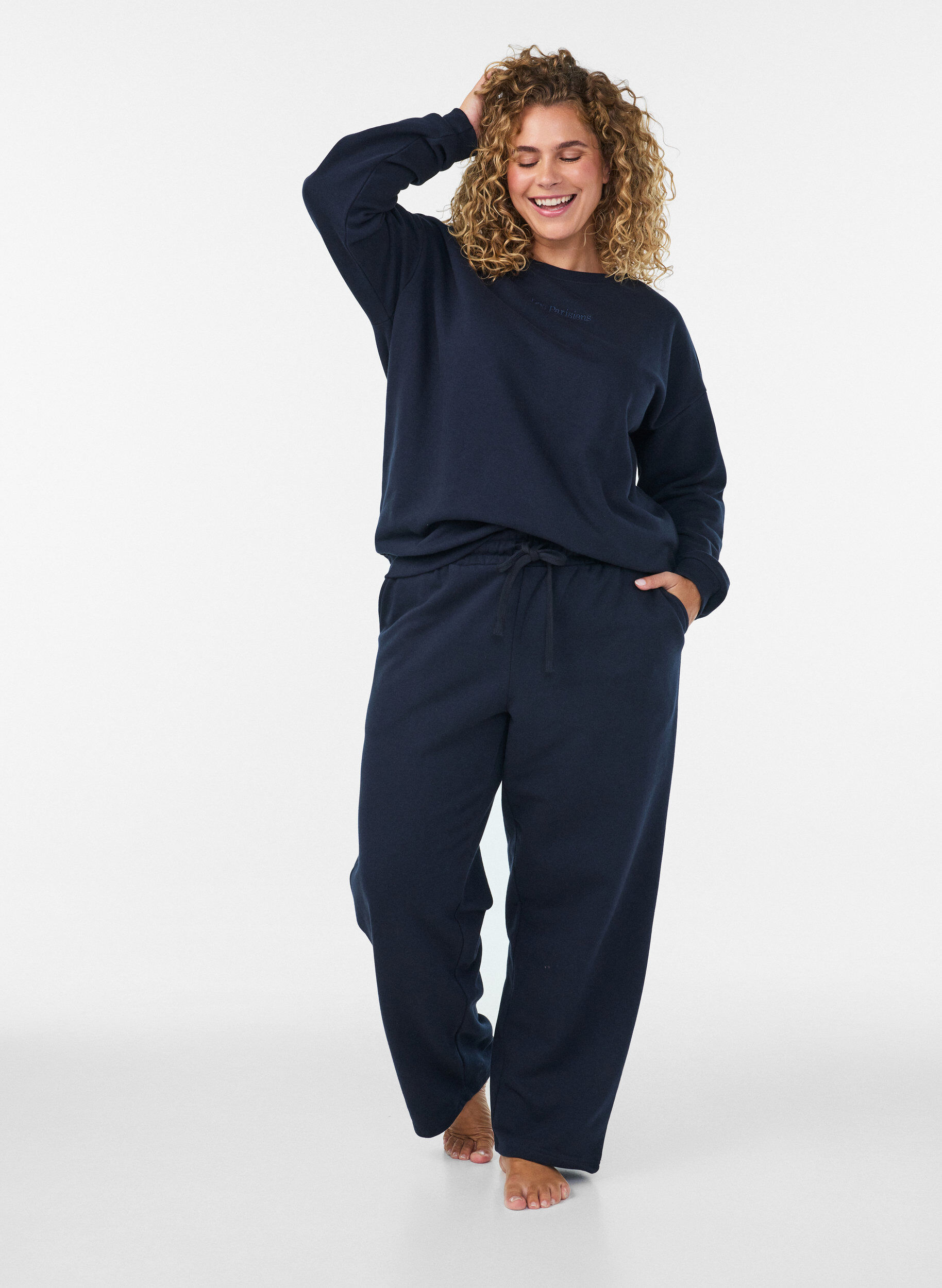 Joggingbroek met zakken, Blauw, Model