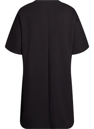 ZizziT-shirtjurk van jersey met zijsplitten, Zwart, Packshot image number 1