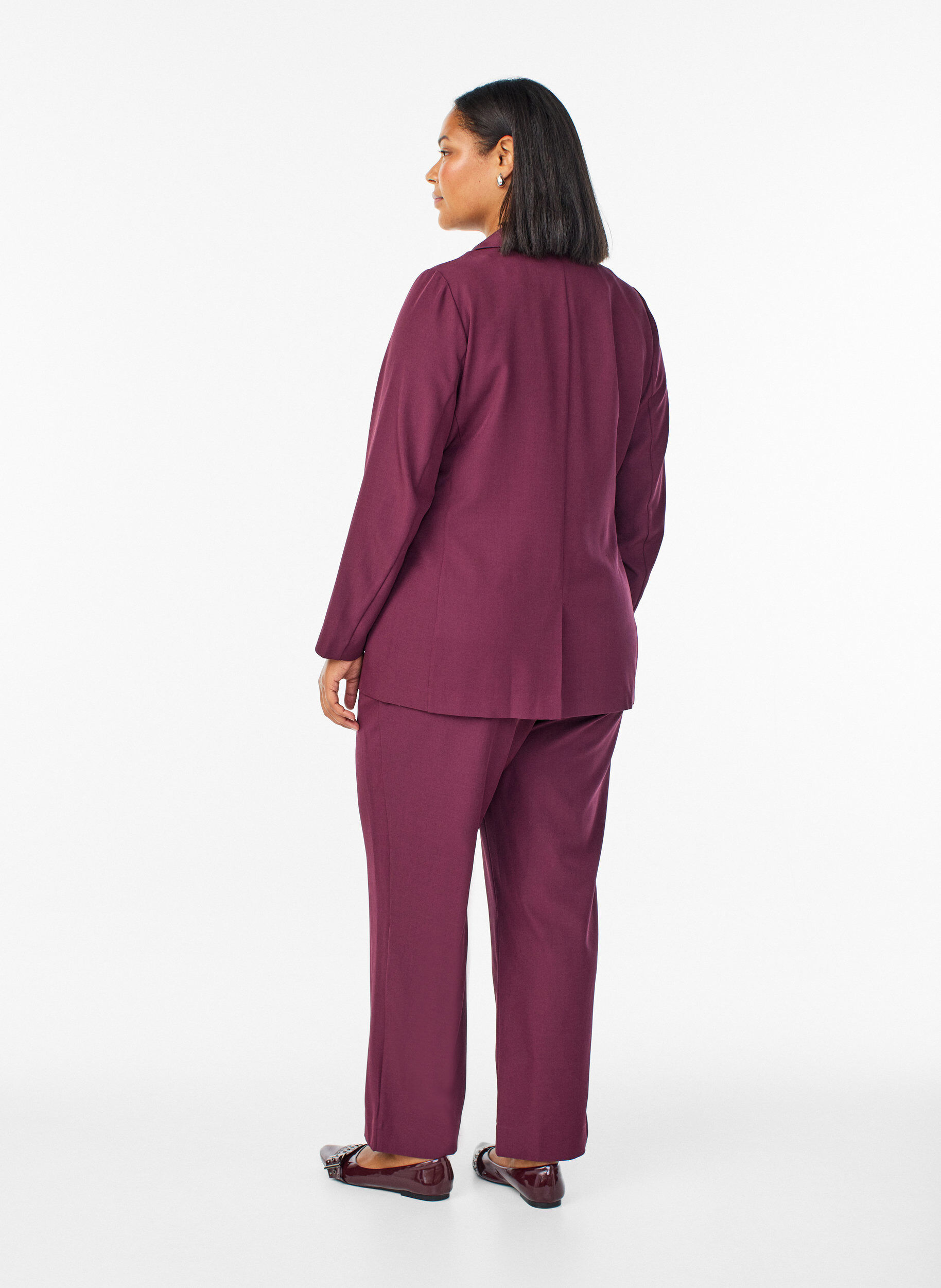 ZizziLosse broek met zakken, Donker Bordeaux, Model image number 1