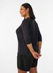 Sporttop met 3/4 mouwen, Zwart, Model image number 2