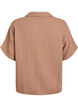 Katoenen mousseline blouse met korte mouwen, Bruin, Packshot image number 1