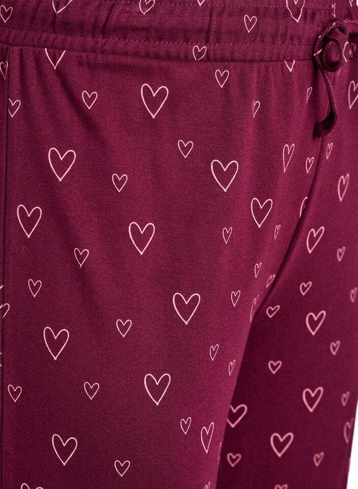 Katoenen pyjamabroek met hoge taille, Donker Bordeaux, Packshot