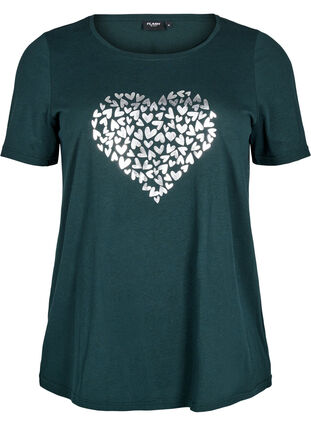 ZizziFLASH - T-shirt met motief, Scarab Silver Hearts, Packshot image number 0