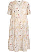 Midi-jurk met bloemen met een A-lijn vorm, Beige, Packshot image number 0