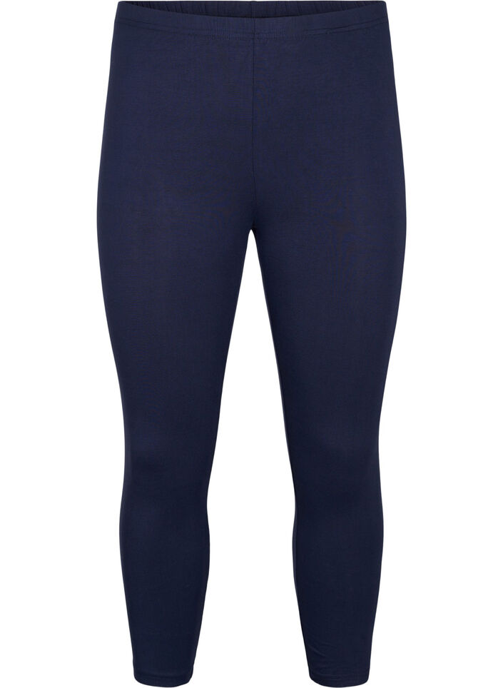 Basic 3/4 legging in viscose, Blauw, Packshot image number 0