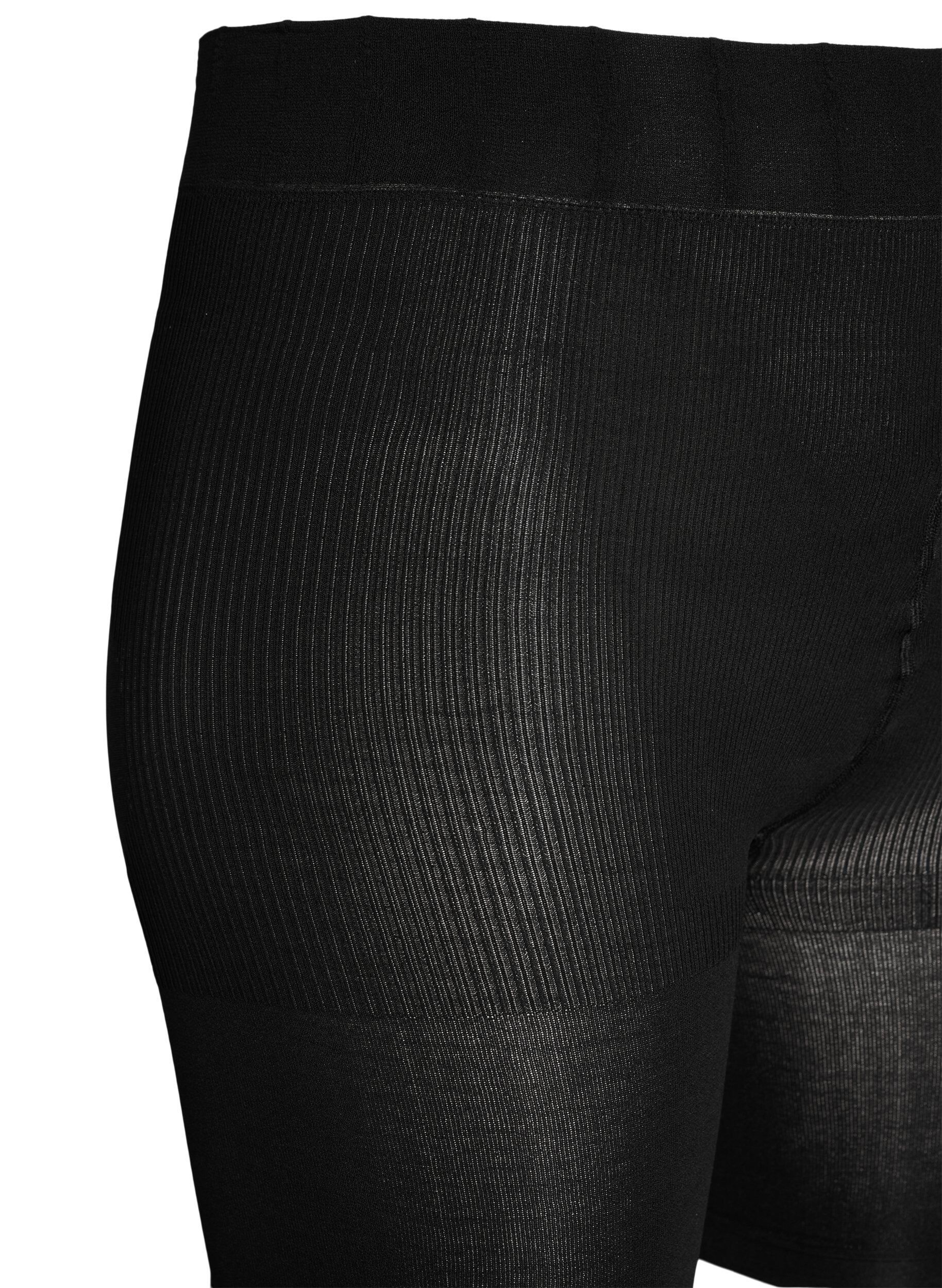 Zizzi2-pack push-up shorts in 60 denier met shaping effect, Zwart, Packshot image number 2