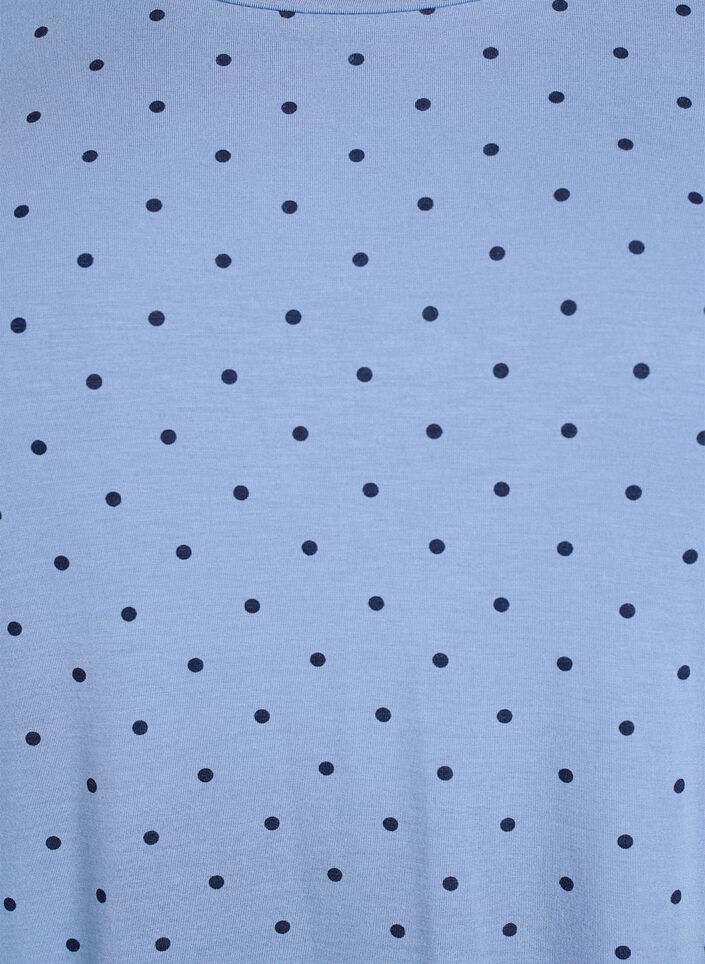 Nachtblouse in modal met lange mouwen, Blauw, Packshot image number 2