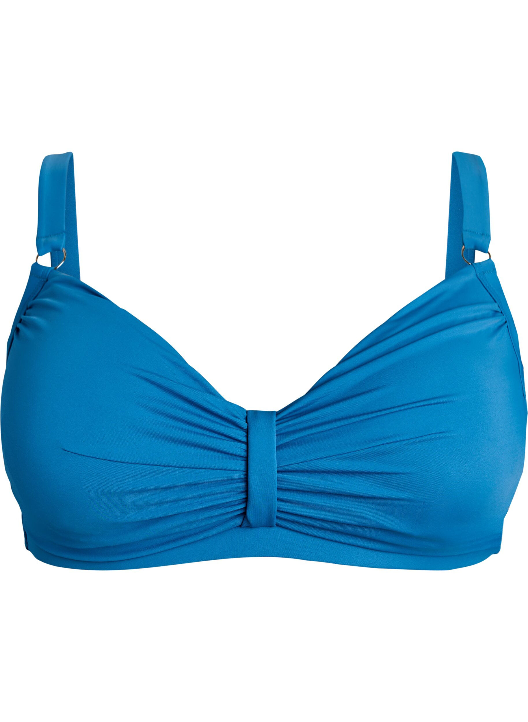 ZizziBikini-bh met beugel en drapering, Blauw, Packshot image number 0