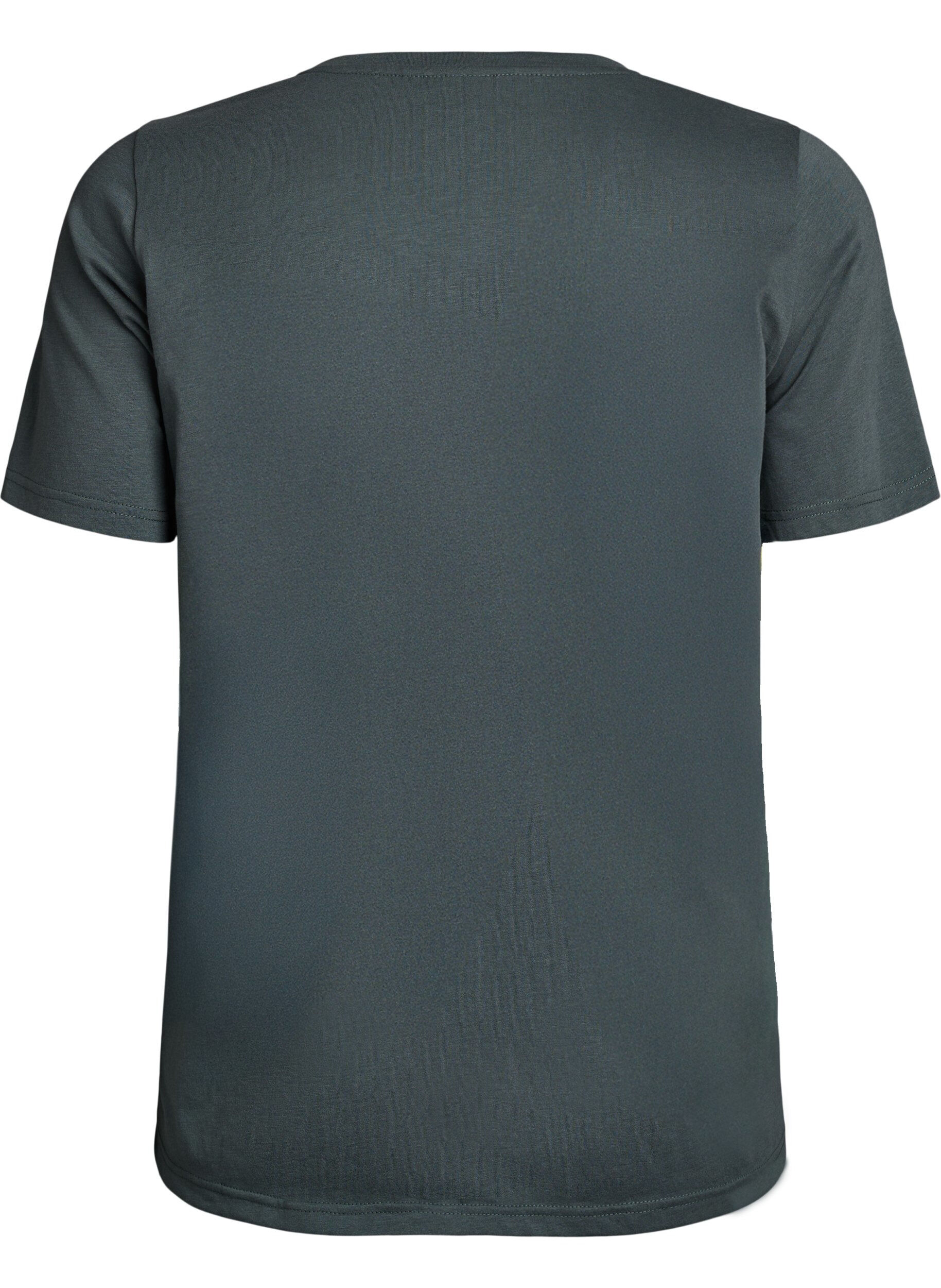 ZizziT-shirt met print, Groen, Packshot image number 1