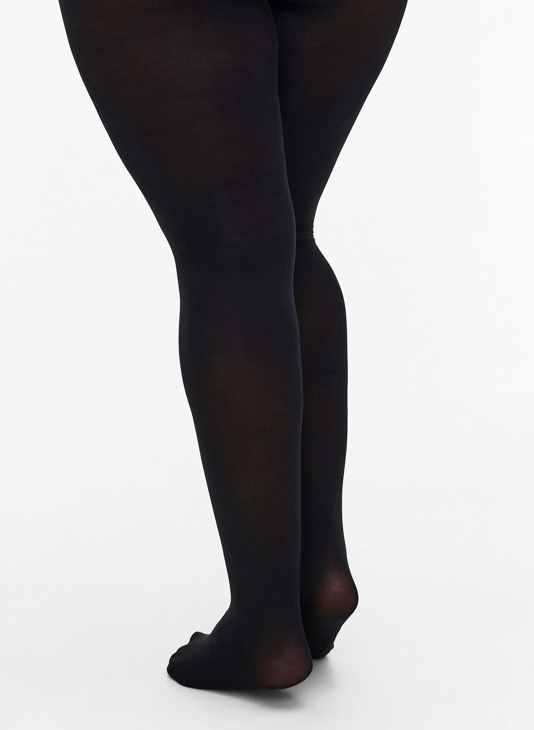 Zizzi2-pack panty's in 100 denier, Zwart, Model image number 1