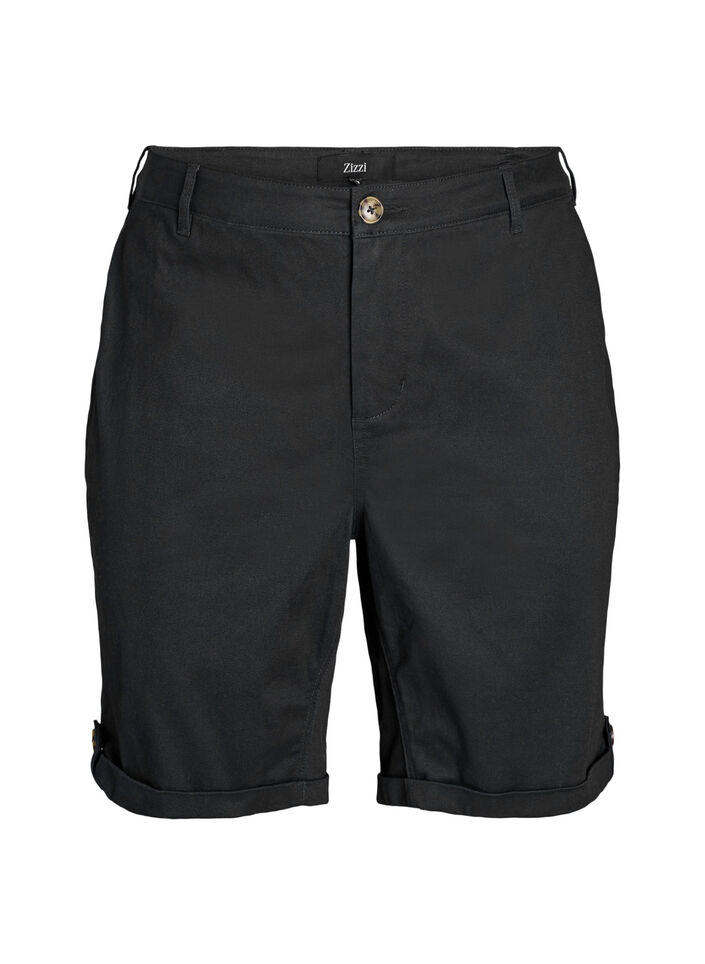 Chino shorts met zakken, Zwart, Packshot image number 0