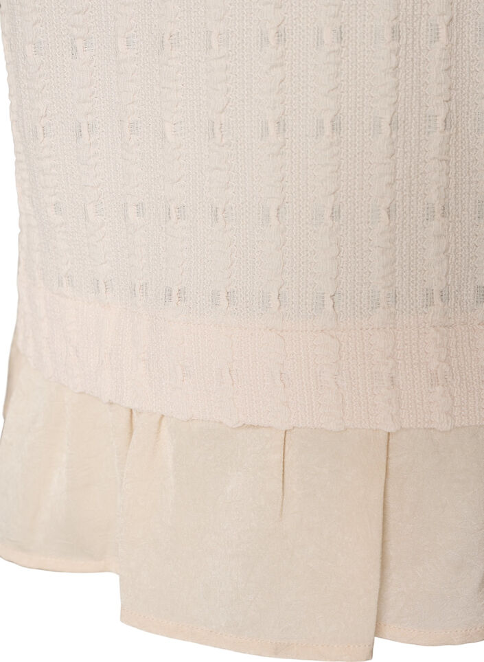 Blouse met structuur en volantzoom, Vanille, Packshot image number 3