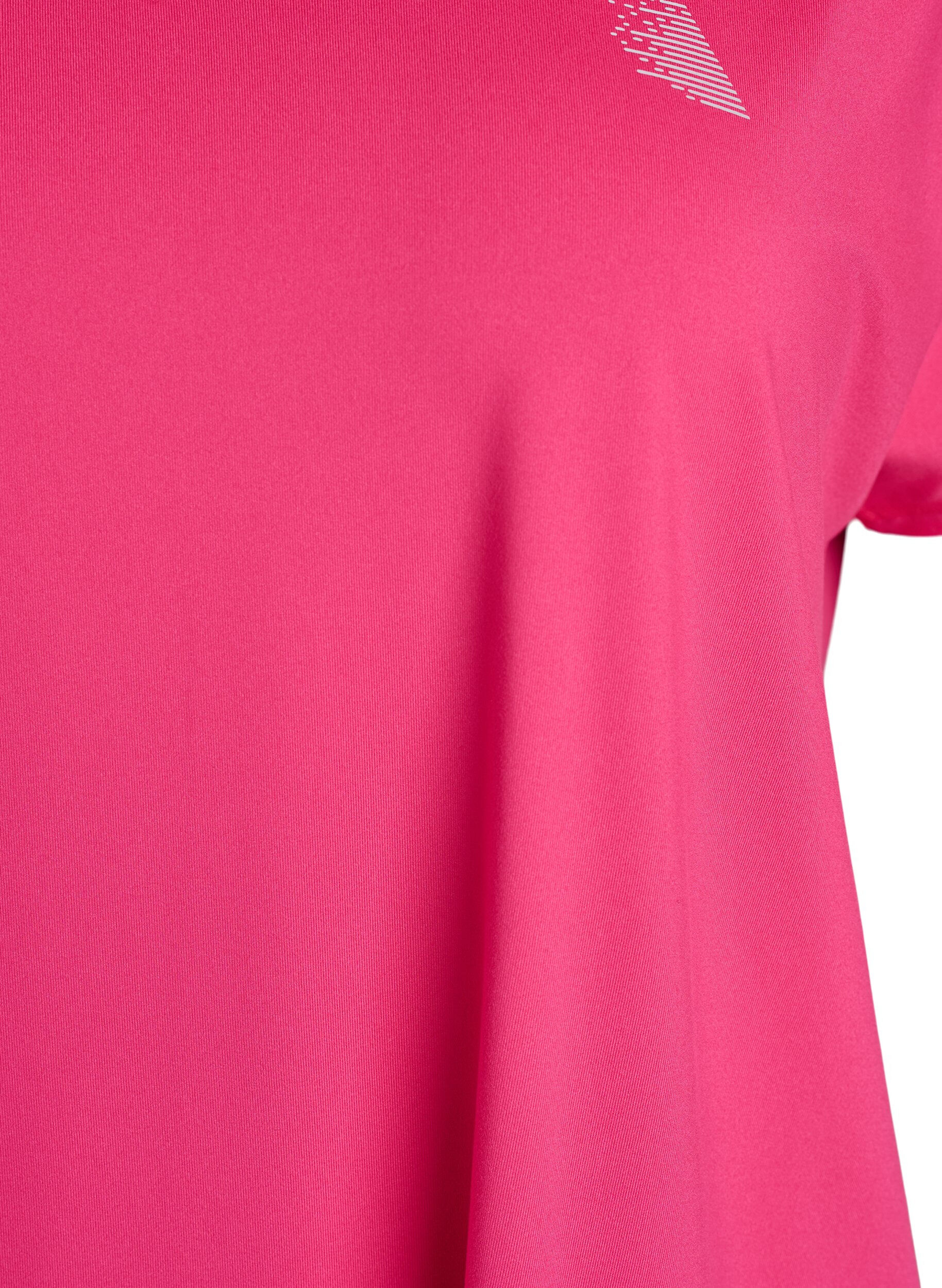 ZizziSportief t-shirt met korte mouwen en v-hals, Roze, Packshot image number 2