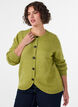 Cardigan met knopen en een ronde voorkant, Groen, Model image number 0