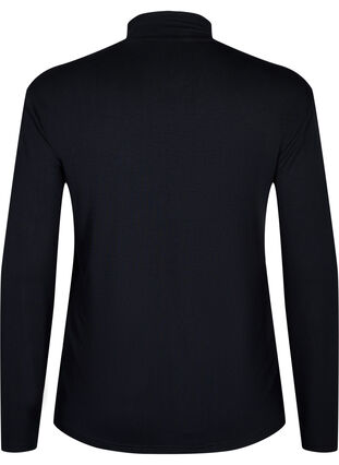 ZizziBlouse met lange mouwen en hoge hals, Black, Packshot image number 1
