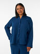 Chemise de nuit &agrave; manches longues en mousseline de coton, Bleu, Model image number 0