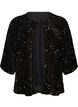 Cardigan met pailletten en 3/4-mouwen, Zwart, Packshot image number 0