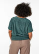 Blouse met korte mouwen en strepentextuur, Groen, Model image number 2