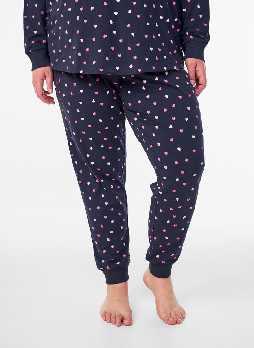 Bedrukte pyjamabroek, Blauw, Model image number 2