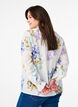 Pliss&eacute; blouse met lange mouwen en bloemenprint, Wit, Model image number 2