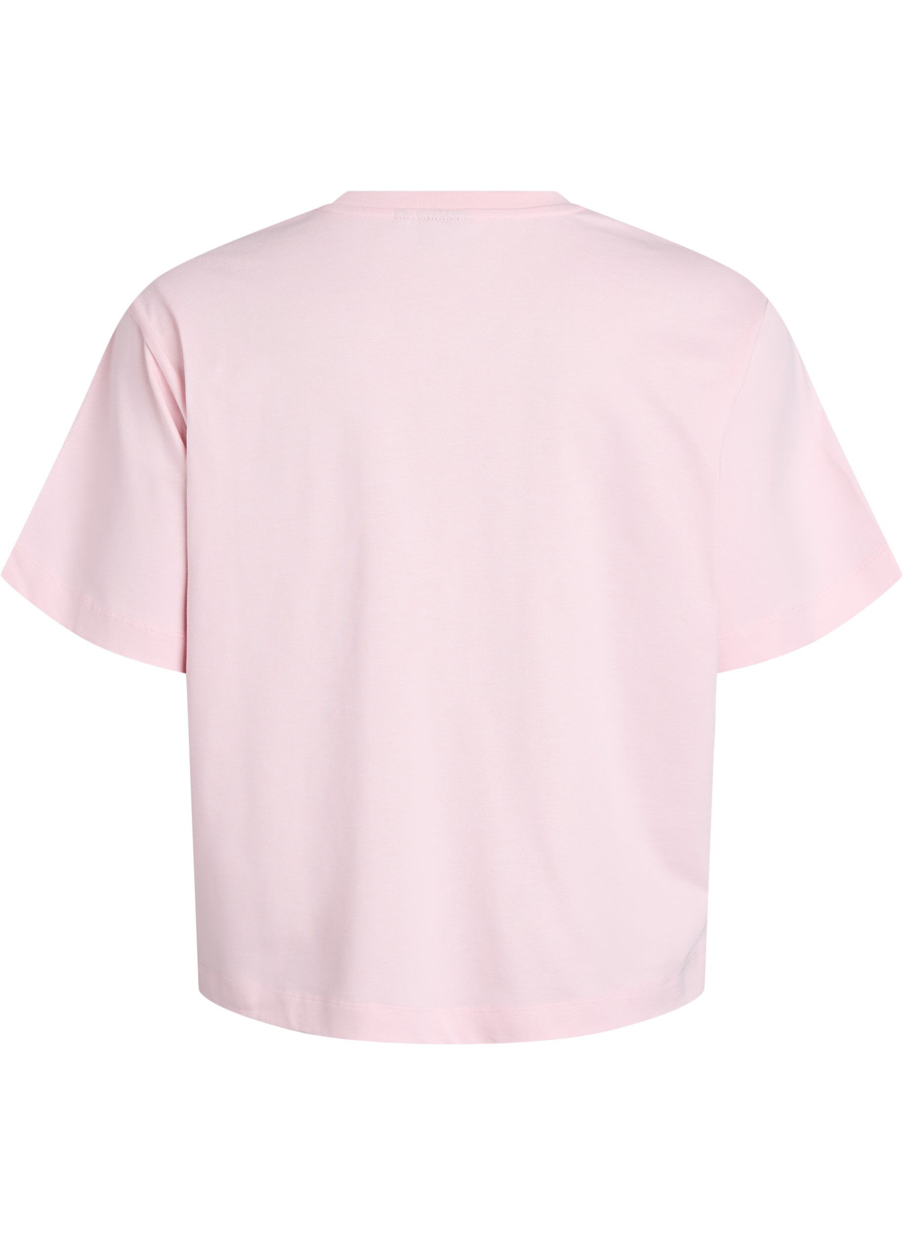 ZizziBoxy katoenen T-shirt, Roze, Packshot image number 1