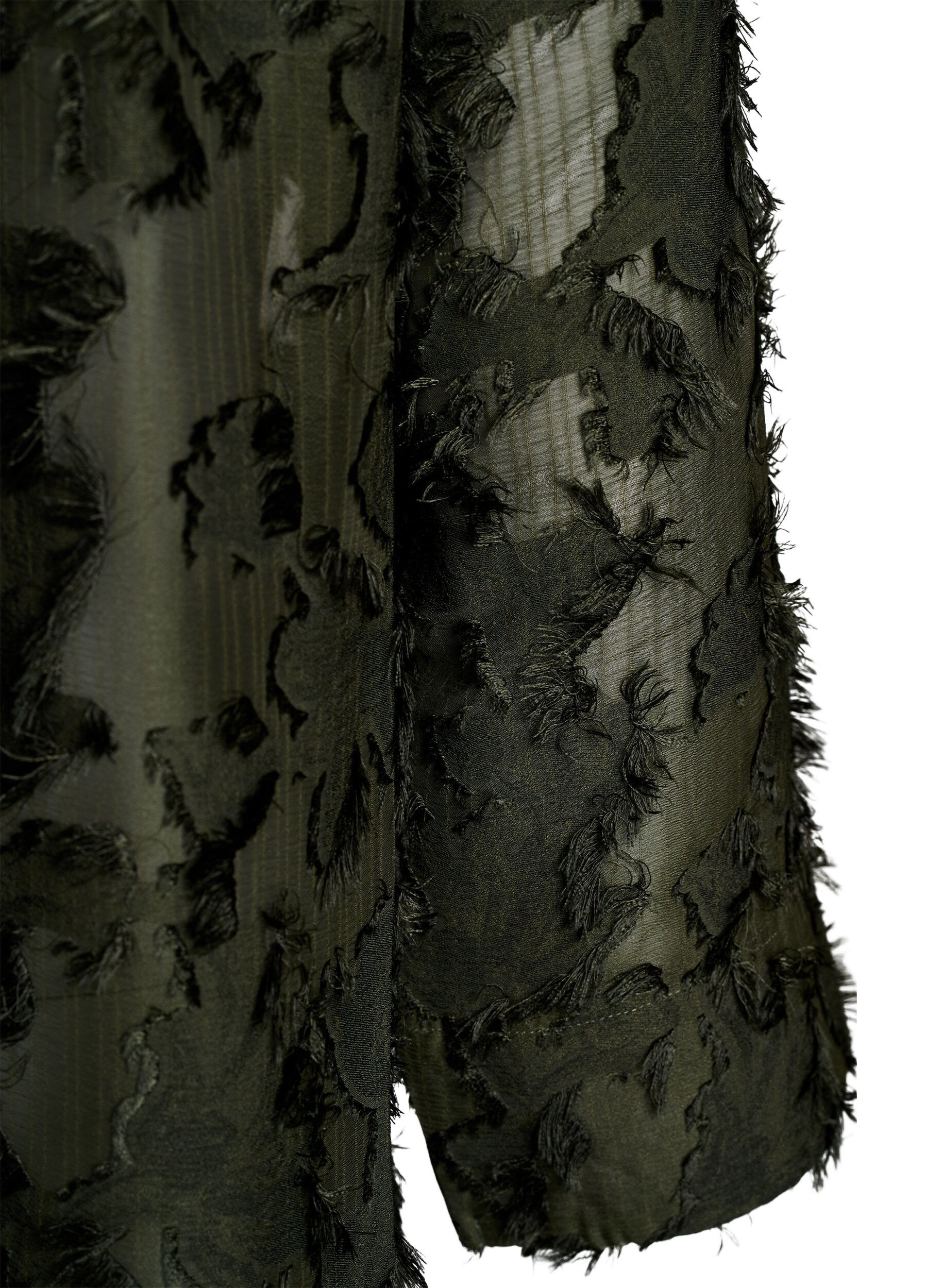 ZizziJurk met franjes en textuur, Groen, Packshot image number 3