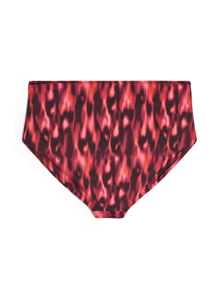 Bikinibroekje met print en hoge taille, Rood, Packshot image number 1