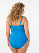 Gewatteerd badpak met draperie, Blauw, Model image number 1