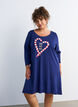 Nachthemd in biologisch katoen met kerstmotief, Blauw, Model image number 0