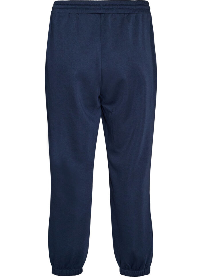 Sweatpants met hoge taille en trekkoord, Blauw, Packshot image number 1