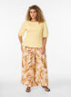 Smock blouse met volantzoom en boothals, Geel, Model image number 1