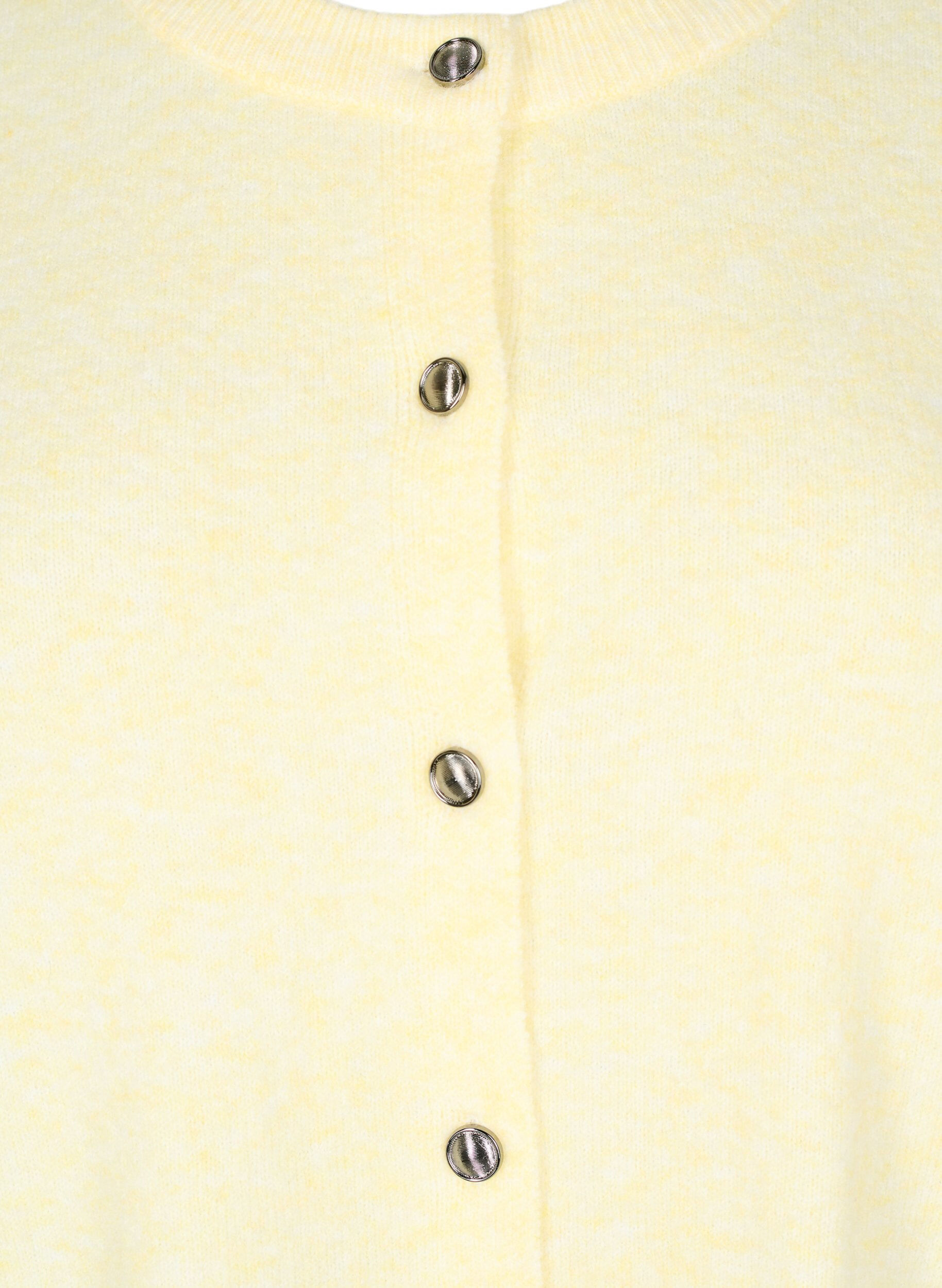 ZizziGebreide kleding vest met korte mouwen, Geel, Packshot image number 2