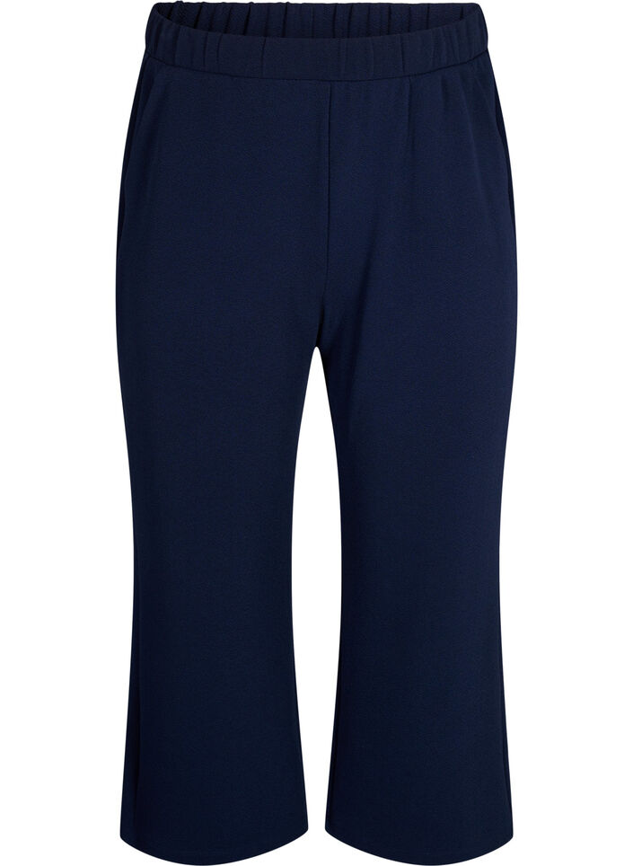 Losse broek met 7/8 lengte, Blauw, Packshot image number 0
