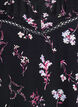Blouse met bloemmotief en korte mouwen, Zwart, Packshot image number 2