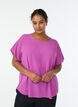 Blouse met korte mouwen en een ronde halslijn, Paars, Model image number 0