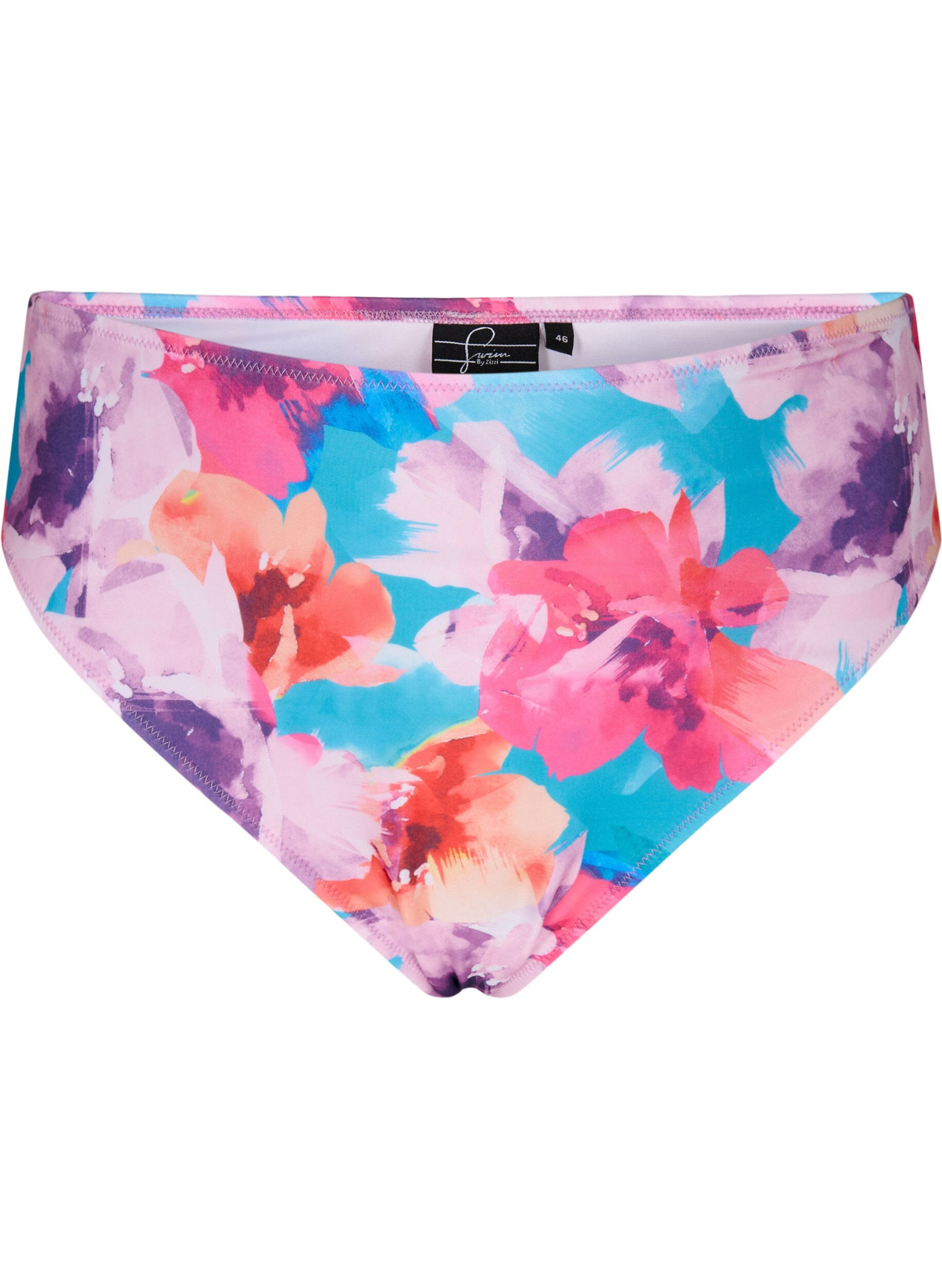 Bikinibroekje met print en hoge taille