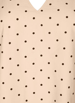 ZizziBlouse met losse mouwen en een V-hals, Doeskin w. dot AOP, Packshot image number 2