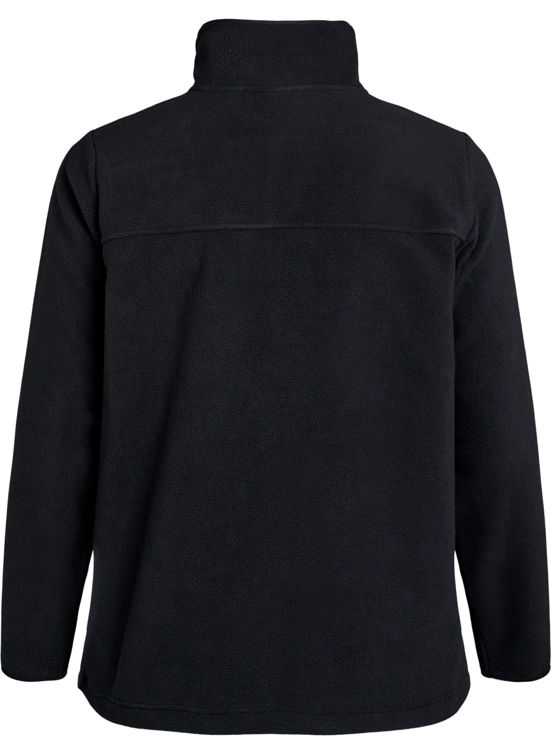 ZizziFleece jack met zakken, Zwart, Packshot image number 1