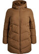 Halflange pufferjas met capuchon, Bruin, Packshot image number 0