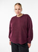 Breisel blouse met knoopdetail, Donker Bordeaux, Model image number 0