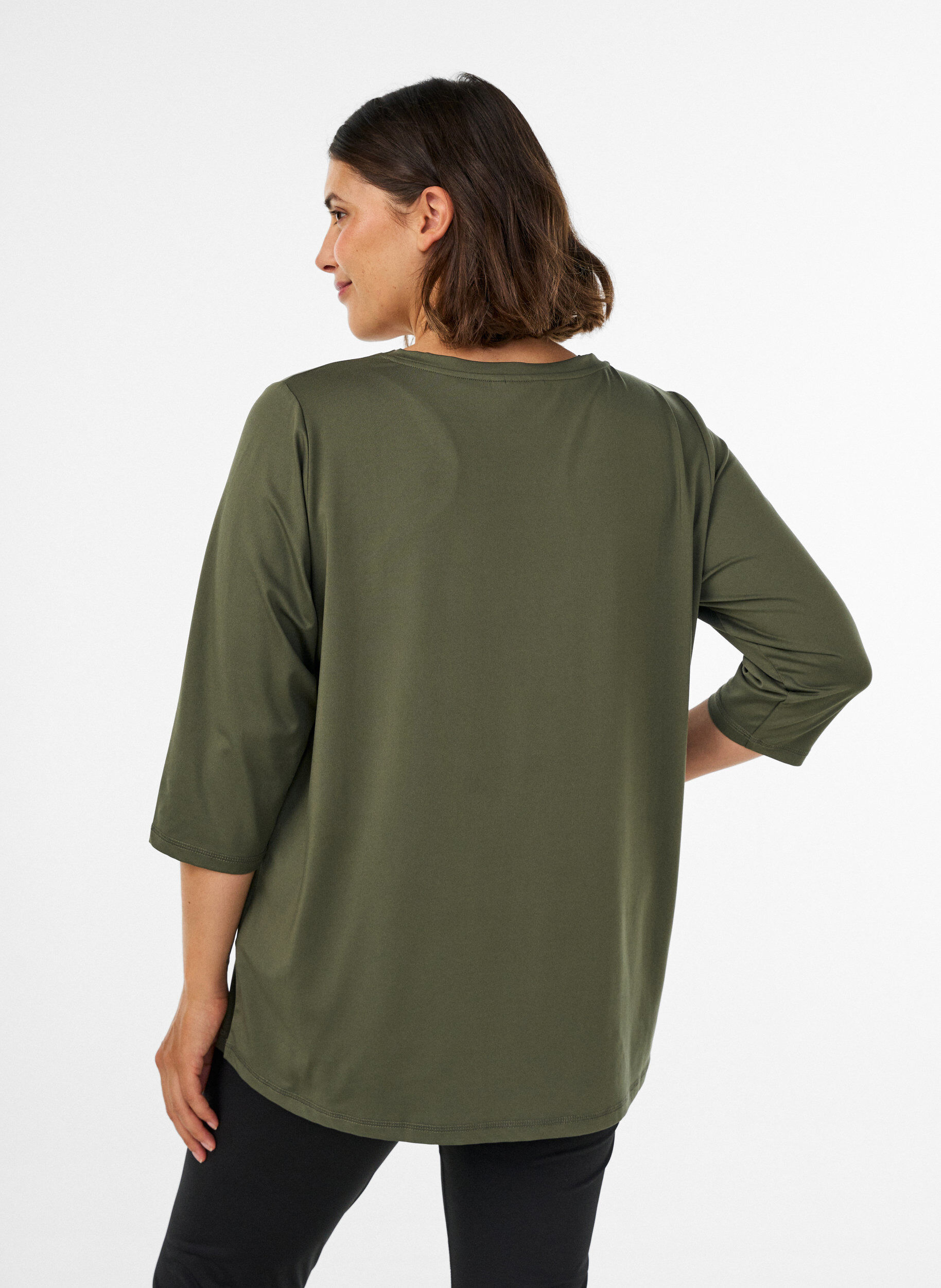 ZizziSporttop met 3/4 mouwen, Groen, Model image number 2