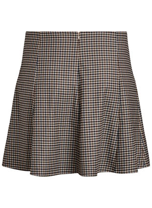 ZizziKorte A-lijn rok, Brown Check, Packshot image number 1