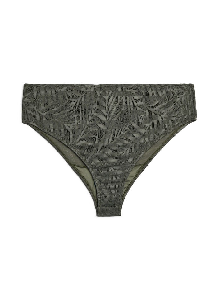 Braziliaanse bikinislip in gestructureerd mesh, Groen, Packshot