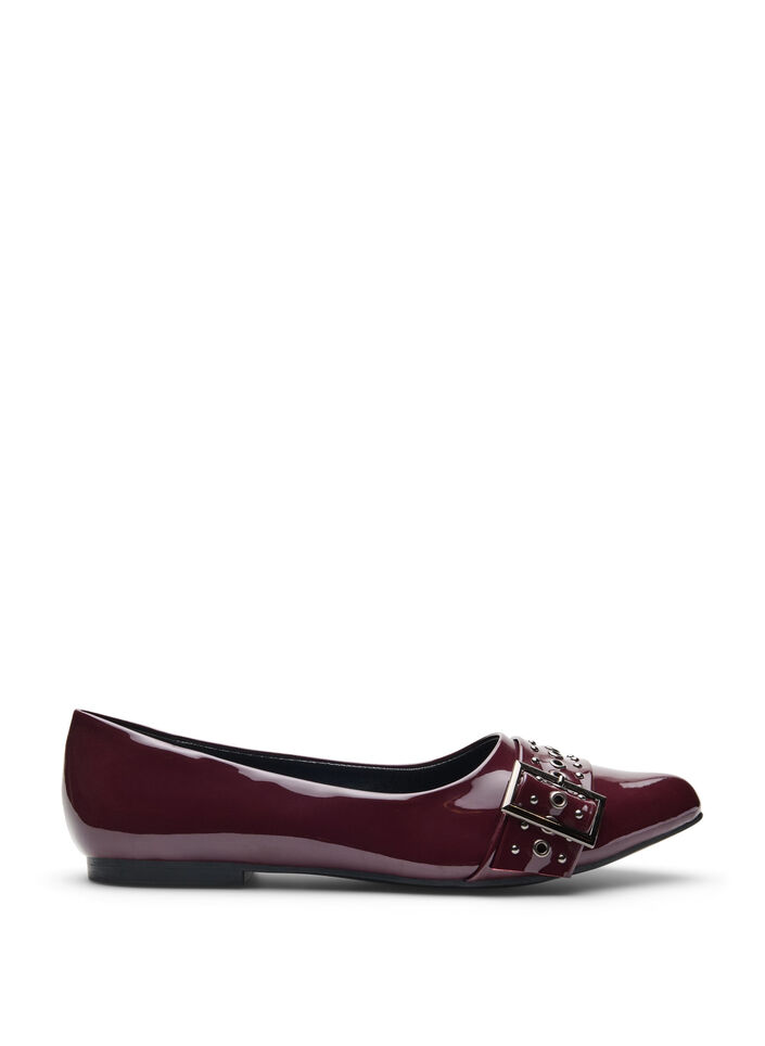 Wide fit - Ballerina met bandje en studs, Decadent Chocolate, Packshot
