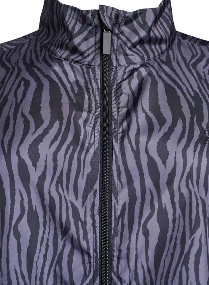 Runningjack met hoge hals en verstelbare zoom, Grey Zebra AOP, Packshot
