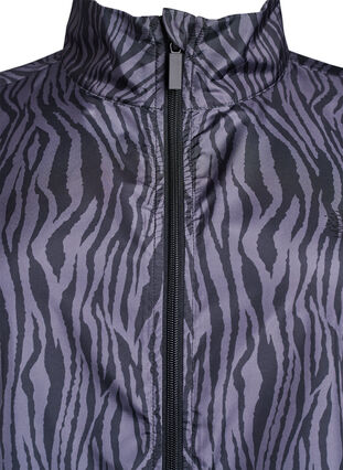 ZizziRunningjack met hoge hals en verstelbare zoom, Grey Zebra AOP, Packshot image number 2