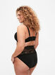 Set van 2 slips met kanten rand en hoge taille, Zwart, Model image number 1