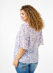 Blouse met V-hals, korte mouwen en bloemenprint, Wit, Model image number 2